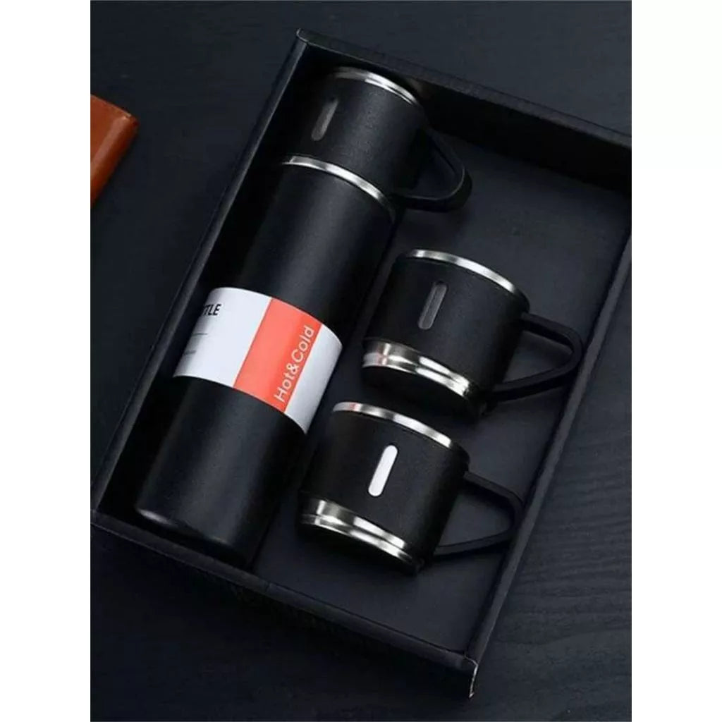 Kit Garrafa Térmica Vacuum Bottle Inox