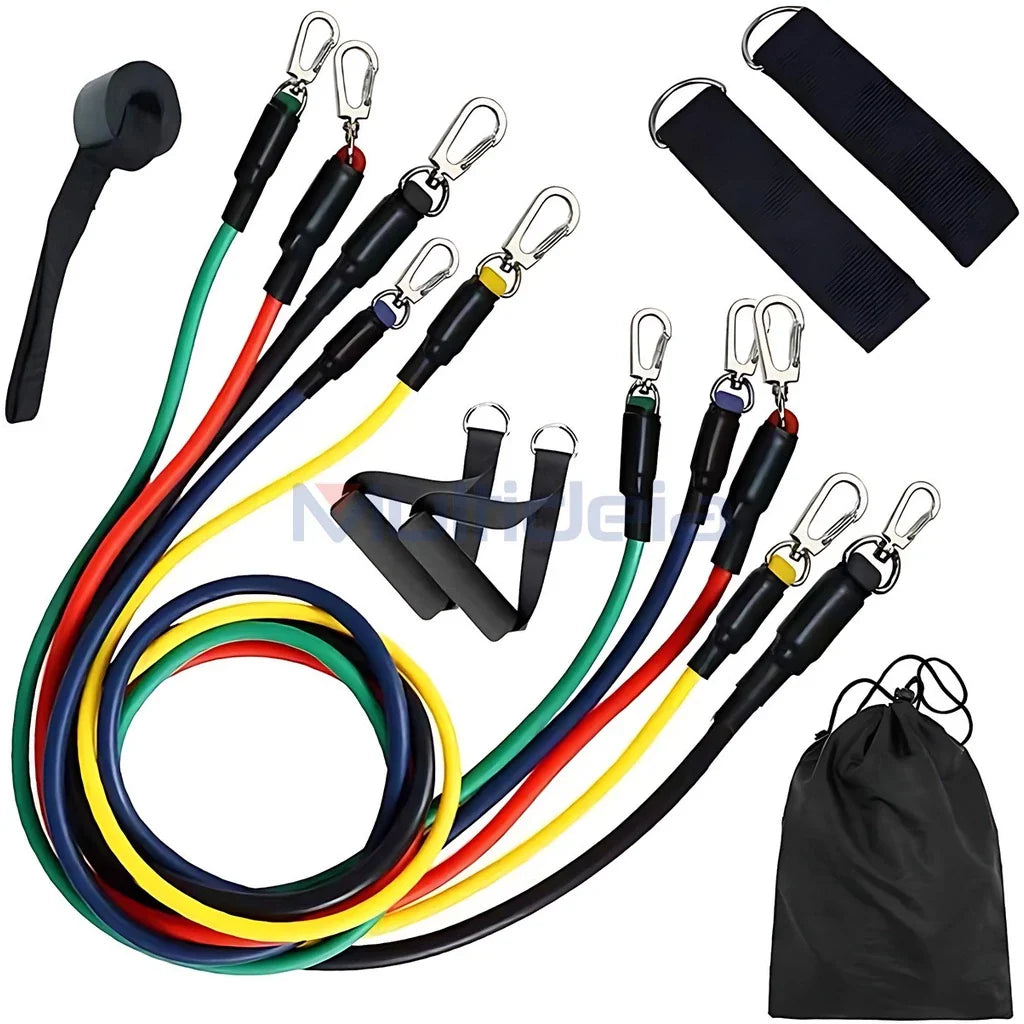 Kit Elástico Para Treino e Musculação em Casa