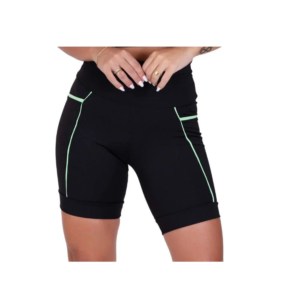 Kit com 3 Bermudas Fitness Cós Alto com Bolsos Profundos