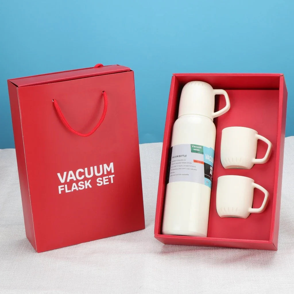 Kit Garrafa Térmica Vacuum Bottle Inox