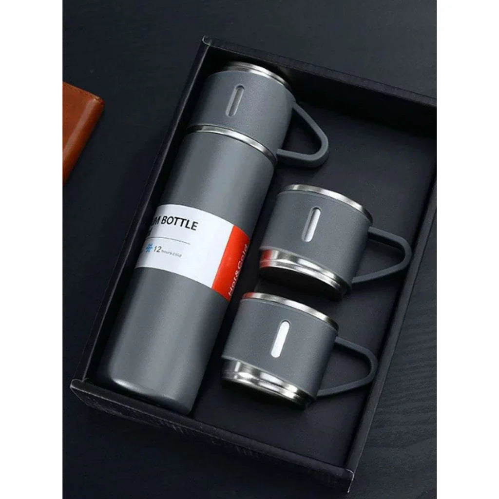 Kit Garrafa Térmica Vacuum Bottle Inox