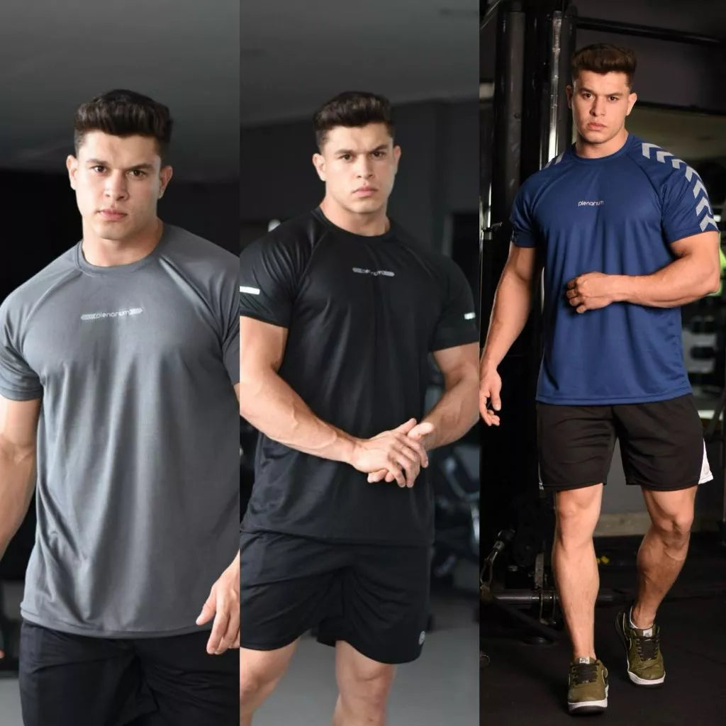 Kit 3 Camisa Camiseta Dry Fit Masculino Academia Esportes Cross Esportivas Raglan
