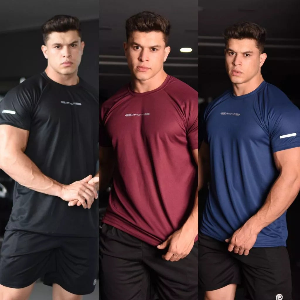 Kit 3 Camisa Camiseta Dry Fit Masculino Academia Esportes Cross Esportivas Raglan